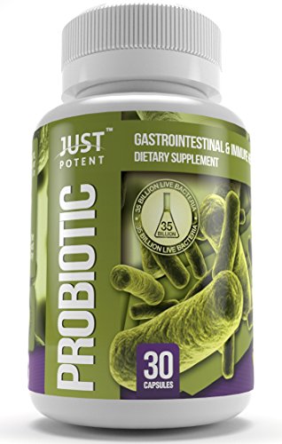 Just Potent Probiotic Supplement :: 35 Billion CFUs Per Capsule :: 8 Powerful and Essential Strains :: Guaranteed Potency Through Expiration