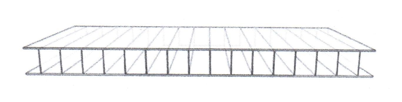 Polycarbonat Hohlkammerplatten - Doppelstegplatten 10 mm - Zuschnitte für Gewächshäuser - Länge: 1250 mm - Breite 720 mm (3)