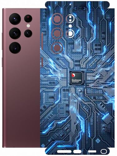 Image of AtOdds - Full Body Back Screen Guard Protector Film - Lamination Wrap Skin Sticker Compatible with Samsung Galaxy S22 Ultra | Scratchproof Matte Finish (Circuit)