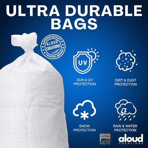 Image of ALOUD CREATIONS 12Pc Extra Large HDPE Storage Bag | 30x42 Inch | Multipurpose Laminated Bags for Home Shifting & Transport | Plastic Gunny Bags, Bori, Bora for Packing Household Item | Heavy Quality