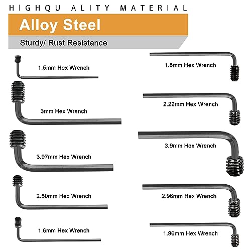 VIGRUE 1105PCS 25 Tailles métriques & SAE Kit d'assortiment de vis Kit interne de disque hexagonal Allen Grub Vis Set en alliage de point de coupe, M3 à M8 et 1/8-40 à 5/16-18