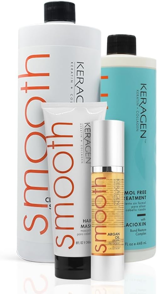 KERAGEN Formaldehyde-Free Hair Smoothing Treatment Kit | At-Home Health-First Transformation for Salon-Quality, 16 Weeks Frizz-Free Smoothness 16 Oz