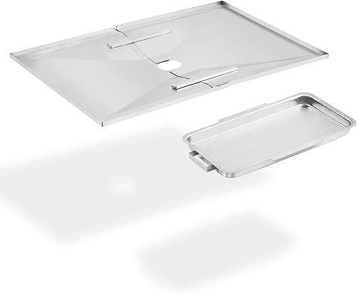 Charbrofire GD4215S - Parrilla de goteo para bandeja de grasa Master Forge HW01366A-05-10-00 Bandeja de goteo ajustable con conjunto de bandeja de