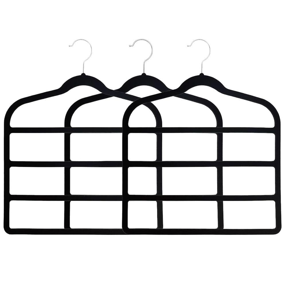 Aundhegrtt Heavy Duty Hangers Pant Hangers Space Saving Closet Organizers and Storage Black