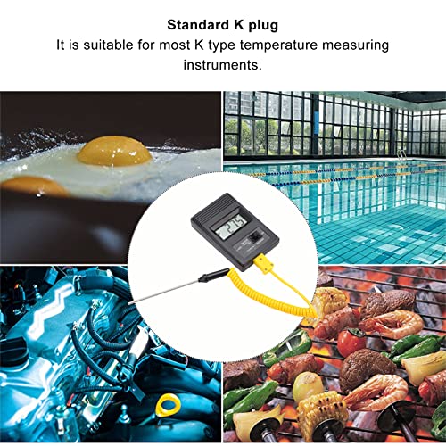 Termometro Digitale con Sonda Tipo K, Display LCD, Range -50~+300°C, ABS, per Applicazioni Industriali