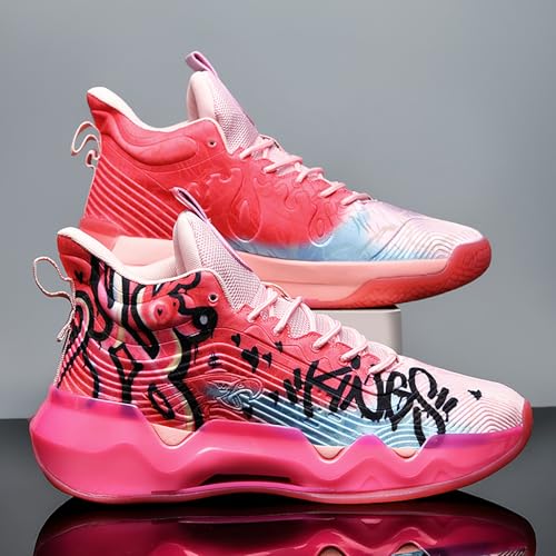 Women Men Basketball Shoes Youth Fashion High Top Running Shoes Volleyball Sneakers Colorful Painting Sport Shoes Comfortable Non-Slip Footwear3