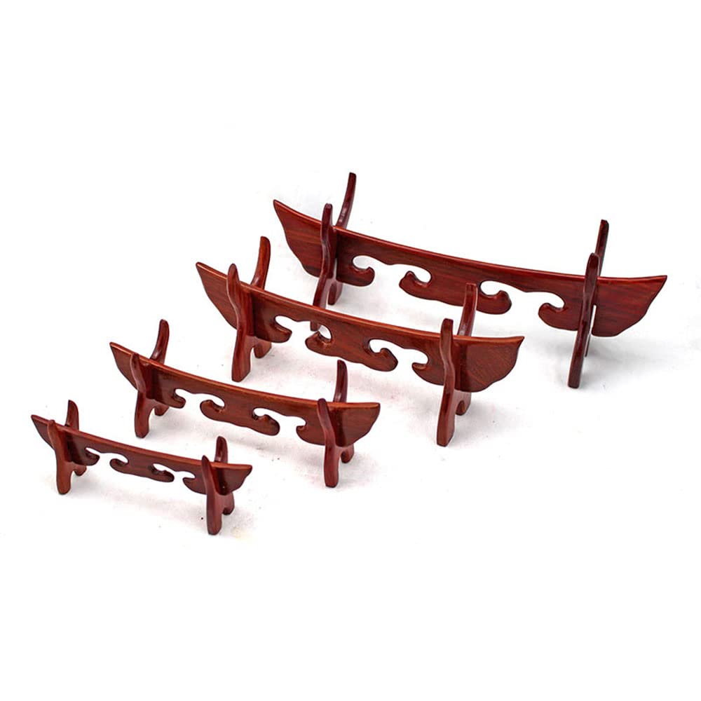 1 nivel, soporte de espada madera, cuchillo, estante artesanía, adorno mesa - Wengue 24cm(Red Sandalwood 29.5cm)