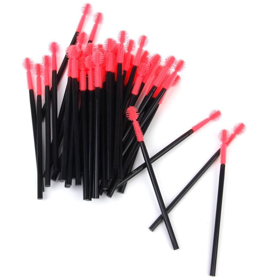 50Pcs Disposable Eyelash Brush Mascara Wands Applicator Silicone Head Lash Applicator Tool for Professional Makeup Eye Lash Brush for Personal Use