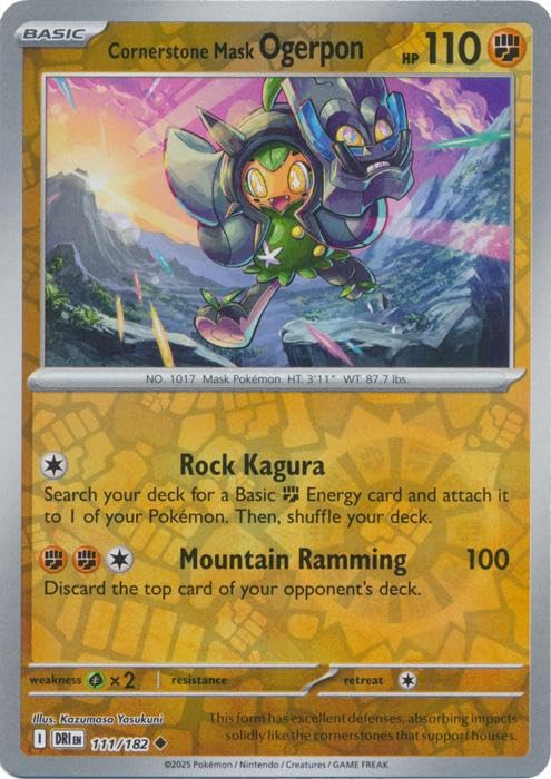 Pokemon - Cornerstone Mask Ogerpon 111 182 - Destined Rivals - Reverse Foil - Single Card