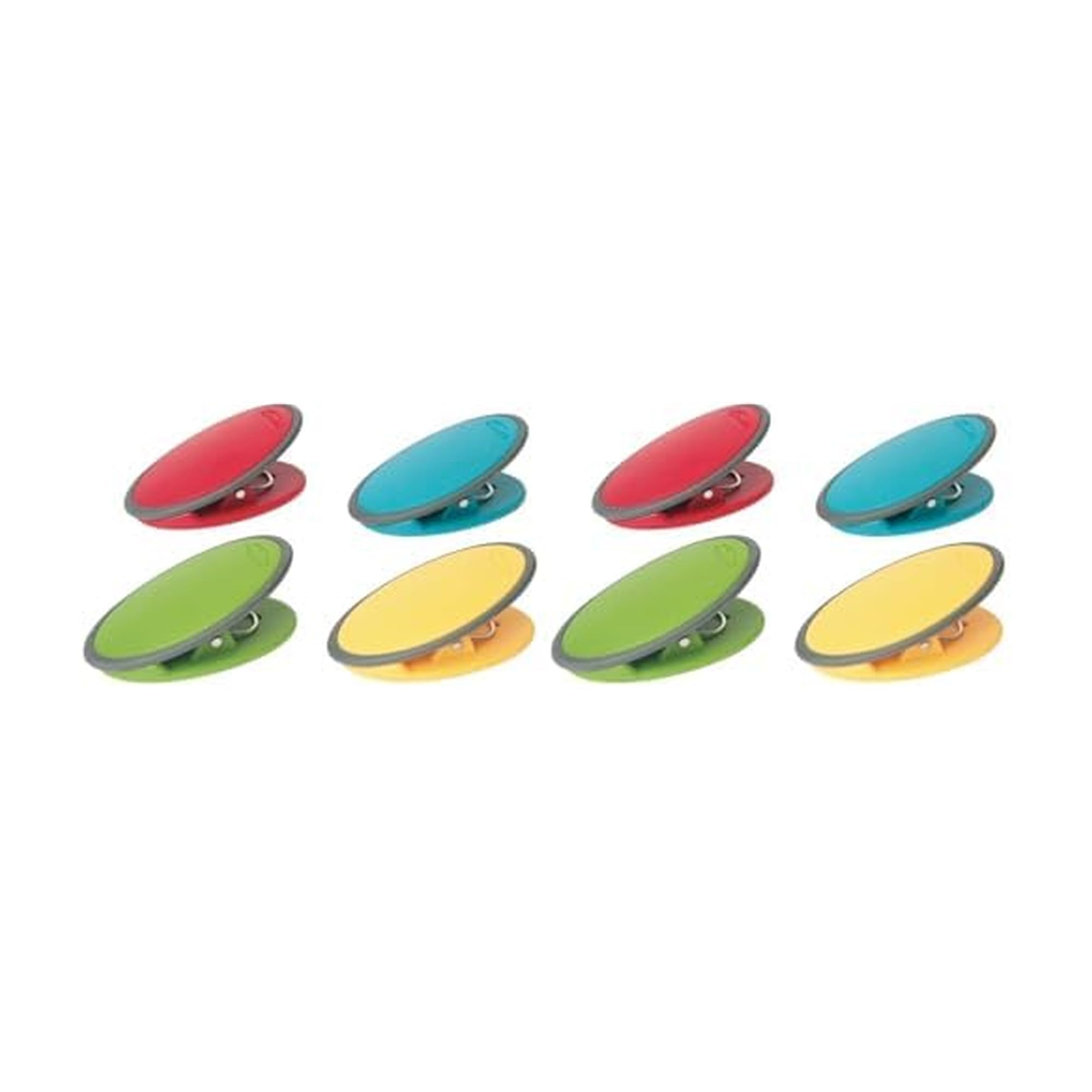 Chef'n Assorted Colours Food Bag Clips, Set Of 4 Magnetic Clips For Fresh Food In Cupboard, Fridge Or Freezer, Plastic, 3.5 X 6.5 X 2 Cm