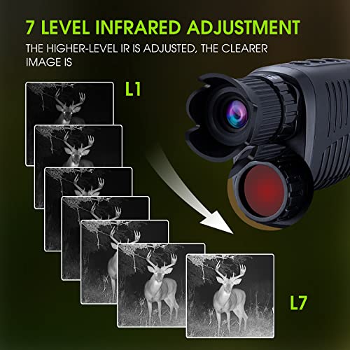 Vabsce Digital Night Vision Monocular For 100% Darkness, 1080P Full Hd Video Long Distance Infrared Night Vision Goggles Binoculars For Hunting, Camping, Travel, Surveillance With 32 Gb Micro Sd Card #TOP2