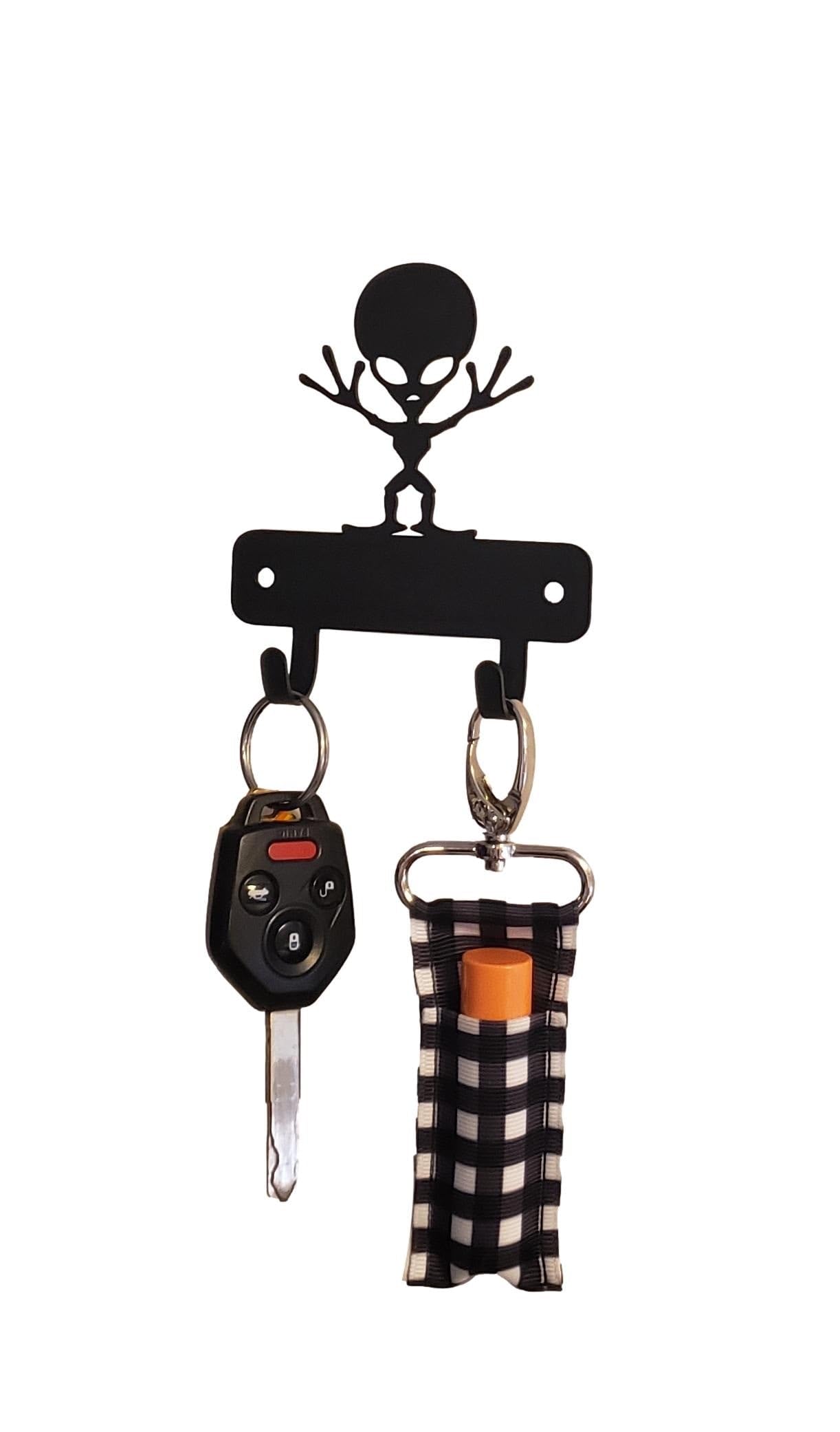 The Metal Peddler Miniature Alien Key Holder for Wall - XS 3.5 Inch - Made in USA