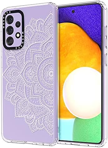 MOSNOVO Galaxy A52 Case, Black White Tulips Floral Women Girls Clear Design Transparent Plastic Hard Back Case with TPU Bumper Protective Case Cover for Samsung Galaxy A52s