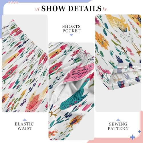 Playful Pattern Of Chickens and Flowers Lounge Pajama Pants Soft PJ Bottoms for Sleepwear Ages 6-14 Years4