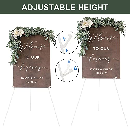 DANMO Easel Stand for Wedding Sign Poster 63'' Instant Display Floor Adjustable Metal Art Easel White by DANMO - Image 4