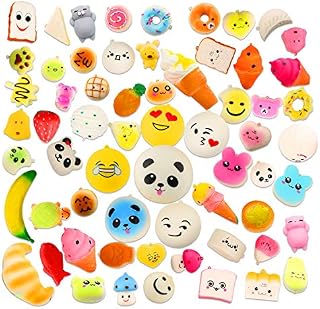 AceLife Squishy Toys 20 PCS, Squishies Party Bag Fillers Gift Party Favors for Kids Cute Kawaii Soft Slow Rising Stress Relieve Squeeze Toys Lovely Fidget Key Chain Strap Charms Pendent Decoration