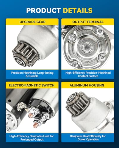 Image of PHILTOP Starter Replacement for Nissan,2014-2020 Rogue 2.5L,2013-2018 Altima 2.5L Sedan, Mitsubishi Permanent Magnet Gear Reduction; 13-Tooth 1.4 KW OE# 19163N,19163, 233003TA0A, 233003TA0ARE