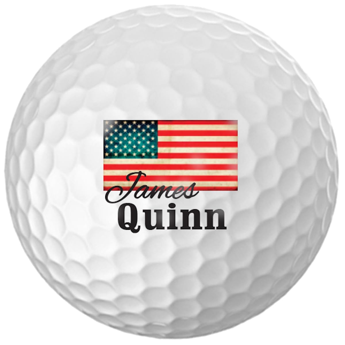 Personalized Stars & Stripes Golf Balls - Customize The Name (12 Balls)