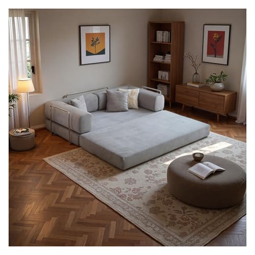 Ghygetrich Puff Cama, Sofa Comprimido Sofa Cama Plegable Sofa 3 Plazas Oferta Sofa Modular Sofas Cama Sofa Espuma Comprimida Grey 150 * 100 * 70cm