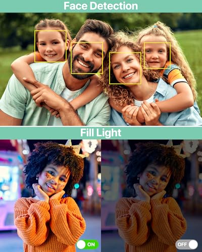 Image of Digital Camera 1080P Camera 44MP Camera Portable Compact Camera with 2.4 Inch LCD Screen, 16x Digital Zoom, 32G Micro Memory Card, 1 Battery for Children, Teenagers, Students, Beginners, Green
