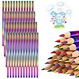 TSASWEET 48 Lápices De Colores Arcoíris 4 En 1 Lápices Multicolores Lápices De Madera De Colores Arcoíris Para Arte, Dibujar, Colorear, Dibujar (Rojo, Azul, Verde, Amarillo)