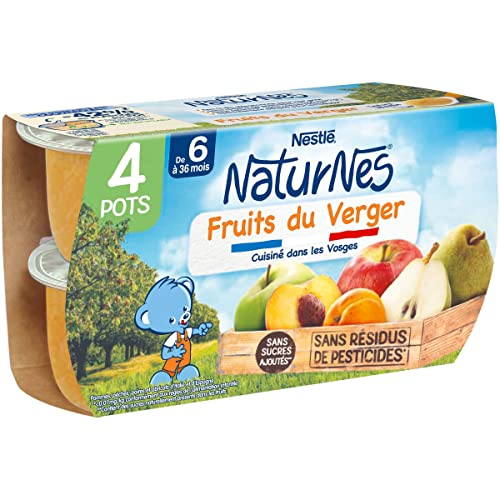Nestlé Naturnes - Purée de Fruits Bébé - Fruits du Verger - dès 6 Mois - 4X130g Cover