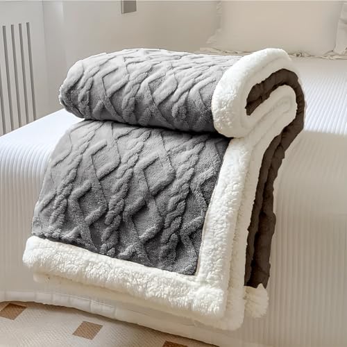 Opiniones de Cobijas matrimoniales los más recomendados. 46 Polyblanc Manta Sherpa Reversible de Felpa Ultra Suave para Cama y Sofá - Cálida y Acogedora con Diseño Trenzado | Varios Colores (Hera, Matrimonial)