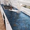 VaryPaper Blue Gold Marble Self Adhesive Wallpaper 40cmx200cm Matte Marble Sticky Back Plastic Counter Top Vinyl Covering Fablon for Kitchen Cupboard Bathroom Wallpaper Waterproof Furniture Wrap #1