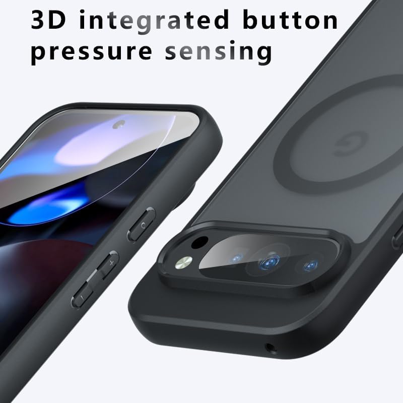 Image of Back Cover for Google Pixel 9 /9 Pro 2024, Back Cover, Matte PC Back + TPU Bumper Shockproof, Magnetic Support Mobile Case Cover (Google Pixel 9)