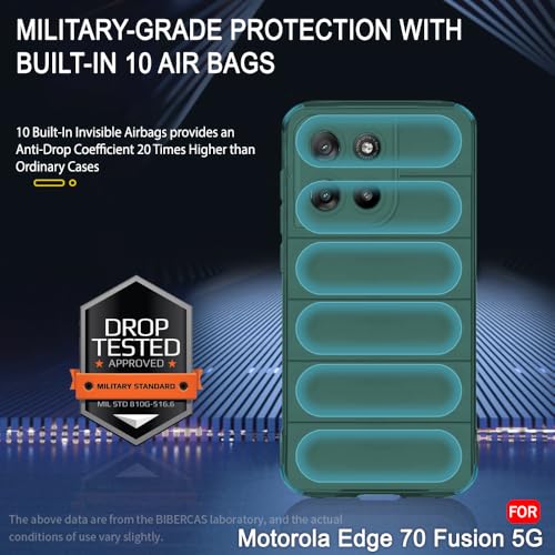 Image of TheGiftKart Liquid Silicon Back Cover Case for Motorola Moto Edge 70 Fusion 5G | ShockProof Military Grade Protection | Micro-Fibre Cloth On Inner Side | Built-In Anti-Slip Grip Back Case (TPU, Green)
