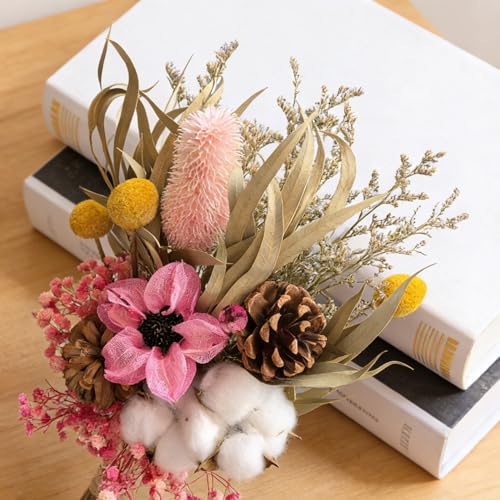Ramo de flores secas artesanales para decoración de hogar miniatura 4