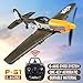 ANTSIR P51 RC Plane for Adults Kids, 4 Channel Remote Control Airplane with Aileron/Rudder/Elevator/Gyro, Aerobatic Mustang Fighter Glider with 3 Modes Stabilization System Easy Learning to Fly