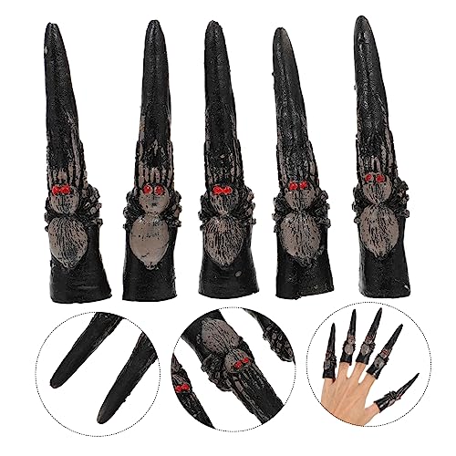 BESTonZON 10 Pcs Conjunto Unhas Falsas Dedos Bruxas Assustadoras Dedos Vampiro Adereços Dedo Zumbi D