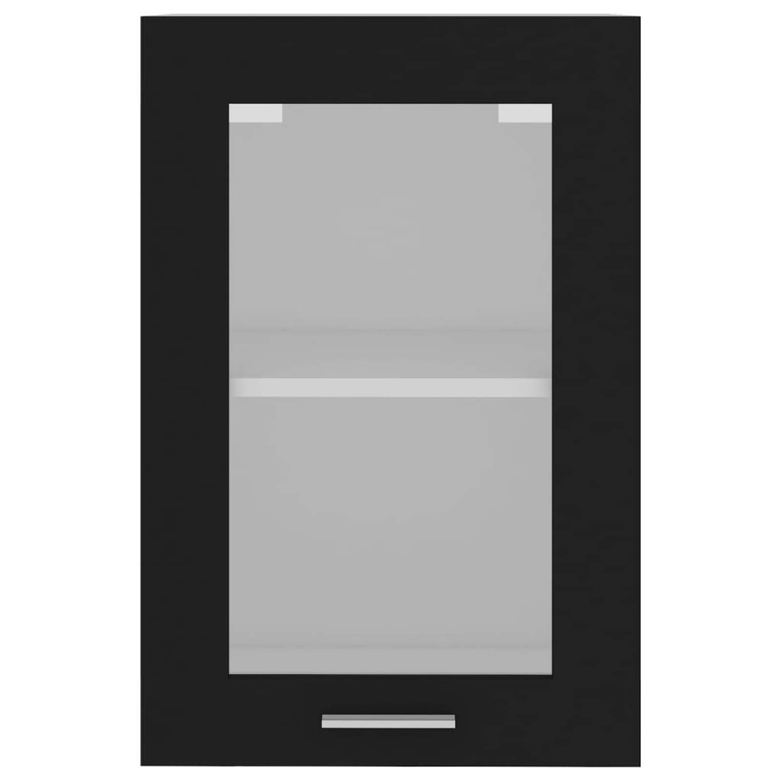 Armoire murale de cuisine avec porte en verre Porto chêne fumé