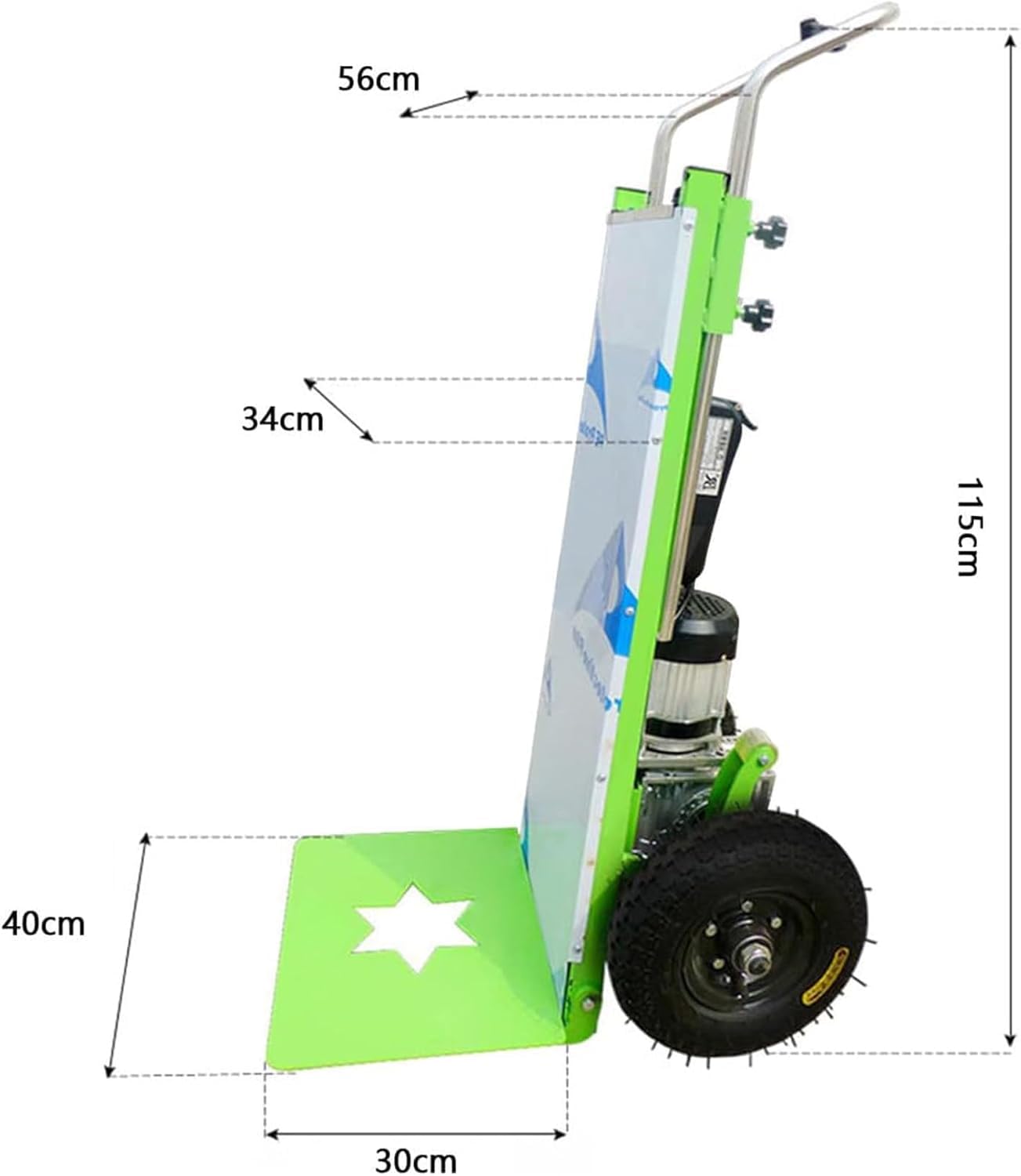 Carrello montascale elettrico pieghevole, capacità 400 kg, efficiente carrello per salire le scale per carichi pesanti, ideale per lo spostamento e il trasporto