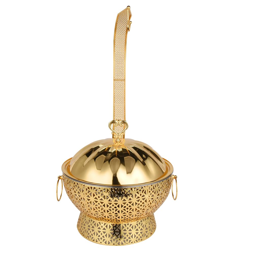 Chafing Dishes for Buffet 4 Pack,8QT [Worry-Free Assemble] Round Chafing Dish Buffet Set [Elegant Luxury Gold Colors] Stainless Steel Chafers and Buffet Warmers Sets for Parties with Complete Set