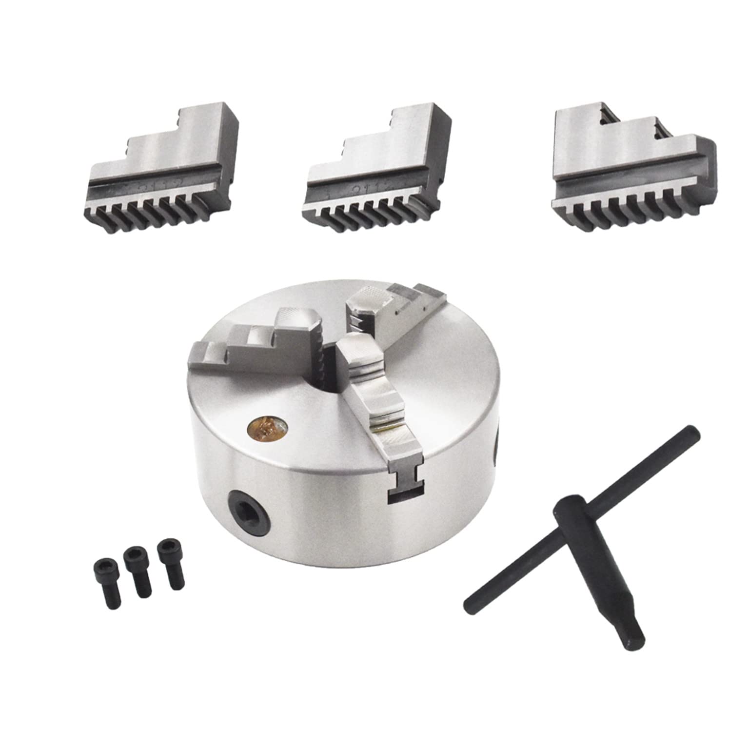 mitoharet 3 Jaw Self Centering Lathe Chuck K11-160 6Inch Lathe Chuck with Reversible Jaw Scroll for CNC Drilling Milling Machine Wood Turning