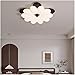 QVVFRED 21.6 InchFlush Mount Light Fixtures, 50W 3-Color Dimming LED Ceiling Light, Walnut Finish Light with Modern Design for Bedroom, Laundry, Closet, Hallway Lighting Fixtures
