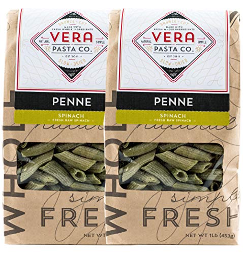 Vera Pasta Fresh Spinach Penne Pasta - Gourmet Italian Pasta for Authentic Taste