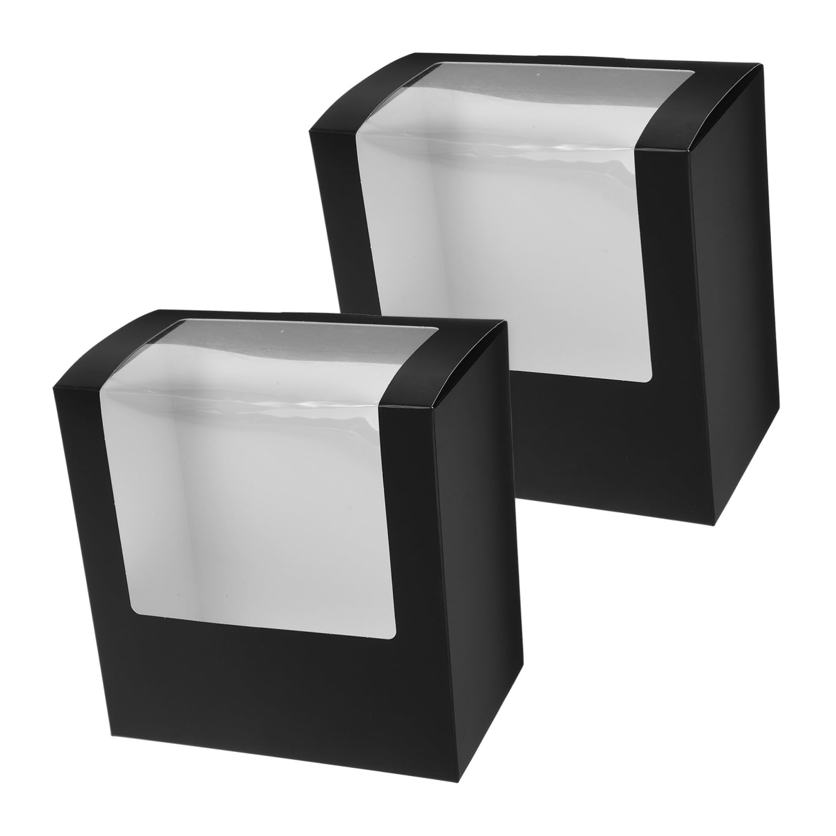 Didiseaon Travel Hat Box 2pcs Hat Storage Cases Viewing Window Sturdy Paperboard Construction