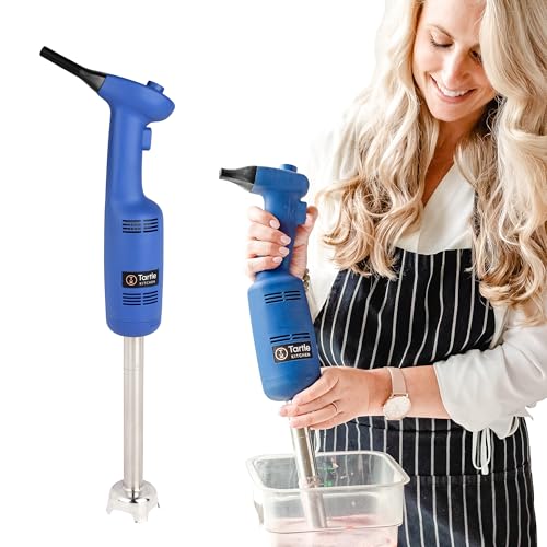 TK Tartle Kitchen Commercial Immersion Blender, Hand Held Blender, 350W 4000-20000RPM, Stainless-Steel, 10 inch Removable Shaft with Variable Speed -2025 upgrade