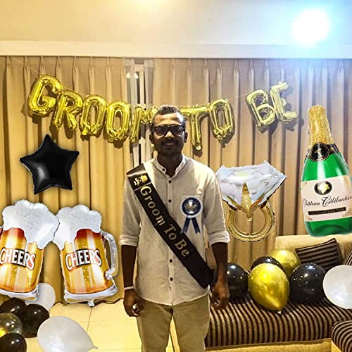 Image of Party Propz Ultimate Groom to Be Party Decoration Kit - 16pcs, Foil Balloons, Sash, Non-Toxic, DIY Celebration Essentials