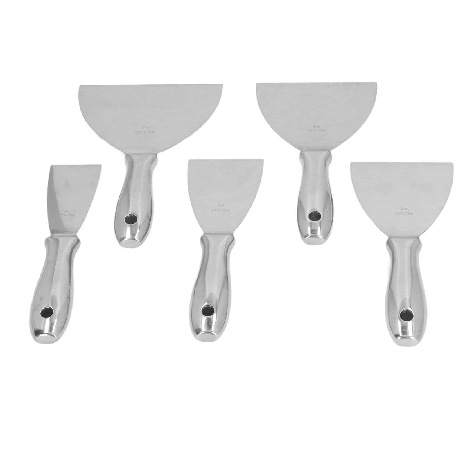 Jeffergarden Juego de Raspadores de Masilla de Acero Inoxidable, 5 Unidades, 2 Pulgadas, 3 Pulgadas, 4, 5, 6, para Reparación de Paneles de Yeso, Eliminación de Lechada, Papel Tapiz, Raspado,