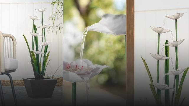 Amazon.com: XBrand 39-Inch Metal Multi-Tier Flower Water Fountain