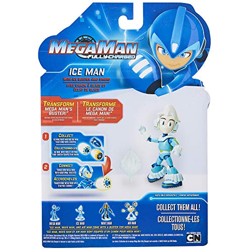 Mega Man Fully Charged – Ice Man Articulated Action Figure With Ice Blast And Ice Man Buster Accessory (To Swap Onto The Mega Man Figure)! Based On The New Show! #TOP5