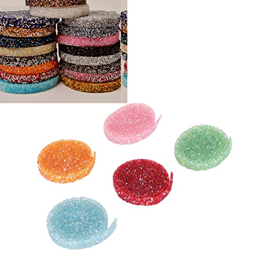 5Pcs Resin Rhinestone Strips Ribbons Crystal Glitter Rhinestone Trim Glittering Rhinestones Sticker For Diy Shoe Bag Craft #TOP7