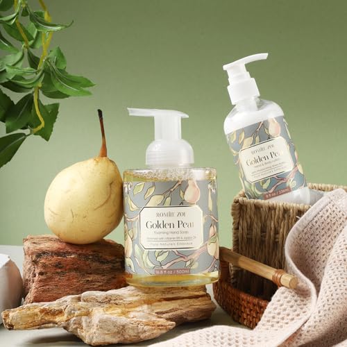 Image of ROMIIE ZOI Foaming Hand Soap, Golden Pear, 500ml / 16.8fl.oz | With Gift Box, Gentle cleansing, nourishes skin without drying