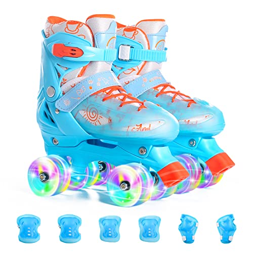 La mejor comparación de Patines cars - cinco favoritos. 21 SEEDARY Patines en Paralelo Ajustables con Kit de Protección para Niños y Principiantes, Talla 20-23cm, Patines Transpirable y Comfortable, Ideal para Exteriores e Interiores...
