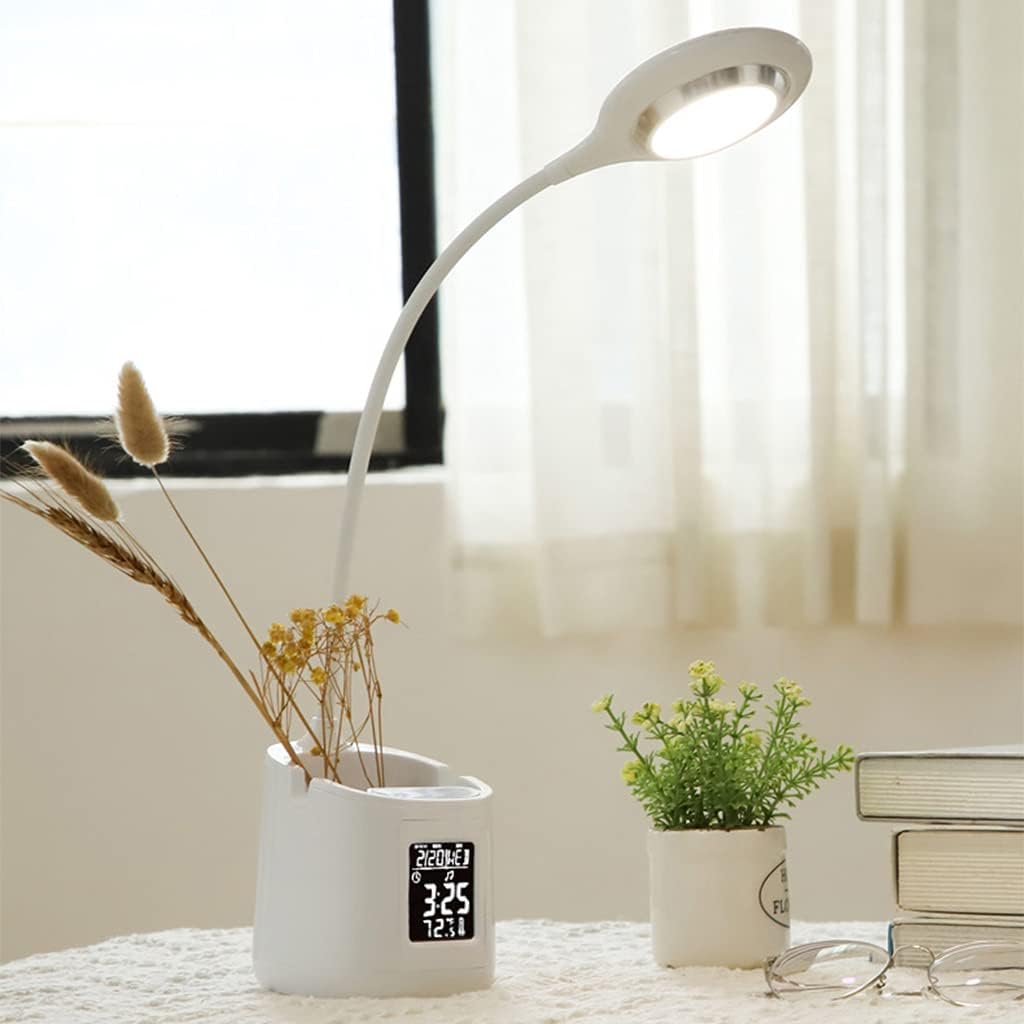 1 Piece LED Desk Light with Pen Holder Desk Lamp for Computer Desktop White Rechargeable Eye-Caring for Home Office Dorm small side table lamp for bedroom modern with usb ports touch for bedroom touch