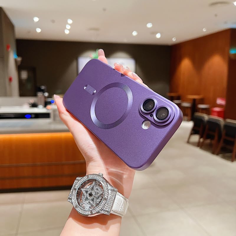 Image of LuxuryKase Premium MagSafe Case for iPhone 17 | Shockproof & Anti-Scratch Cover | Soft Silicone with Wireless Charging | Camera Lens Guard - Purple